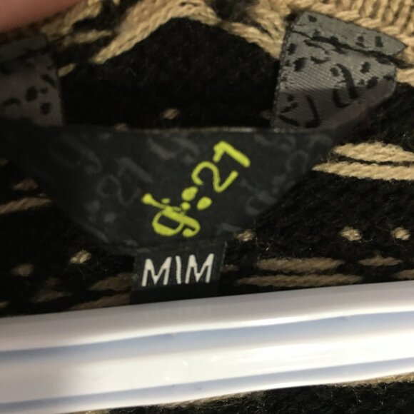 SWEATER DRESS G21 M Deer Brown Black Acrylic FairIsle Knitted Midi Chest 32" - Picture 2 of 8